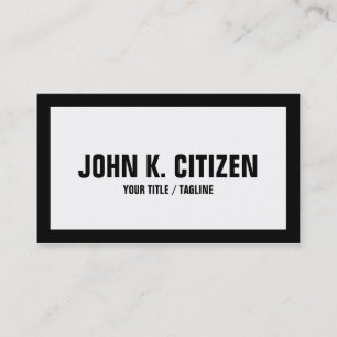 Bold large text white / black border business card