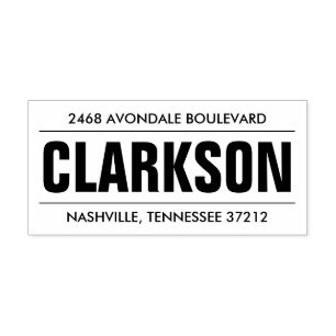 Bold Last Name Self-Inking Return Address Stamp
