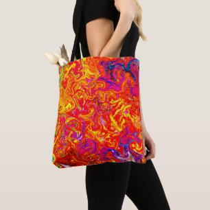 Bold Lava Colors Abstract Design Tote Bag