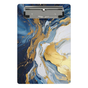 Bold Lava Flow in Gold and Blue Mini Clipboard