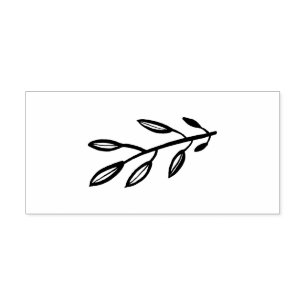 Bold Leaves Black Leaf Self Inking Rubber Stamp