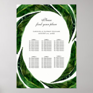 Bold Leaves Seating Chart Poster   15" x 21"
