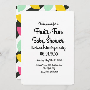 Bold Lemons Colourful Fruity Baby Shower Invitation