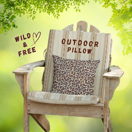 Bold Leopard Print Pattern Brown Black Tan Spot - Outdoor Pillow