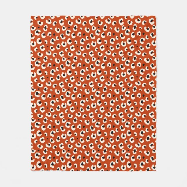 Bold Leopard Print Stylish Animal Fleece Blanket (Front)