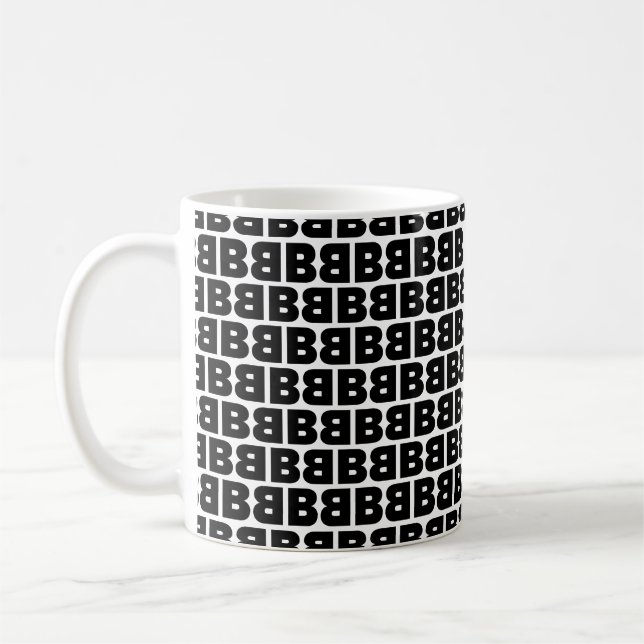 Bold Letter B Pattern Alphabet Coffee Mug (Left)