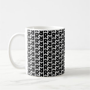 Bold Letter R Pattern Alphabet Coffee Mug