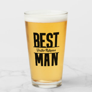 Bold Letters Best Man Add His Name Glass