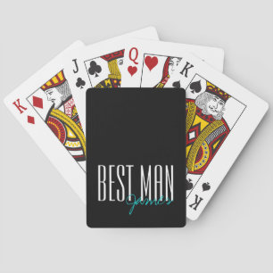 Bold Letters "Best Man" Personalized Wedding Party Playing Cards