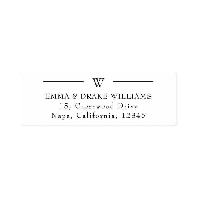 Bold Letters Custom Monogrammed Return Address Self-inking Stamp (Design)