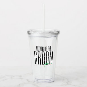 Bold Letters "Father of the Groom" Wedding Party Acrylic Tumbler