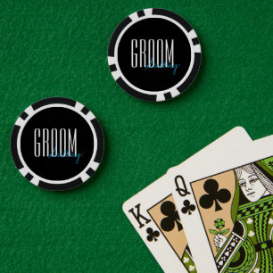 Bold Letters "Groom" Personalized Wedding Party Poker Chips