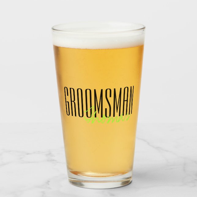 Bold Letters "Groomsman" Custom Wedding Party Glass (Front Filled)