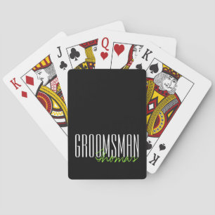 Bold Letters "Groomsman" Custom Wedding Party Playing Cards