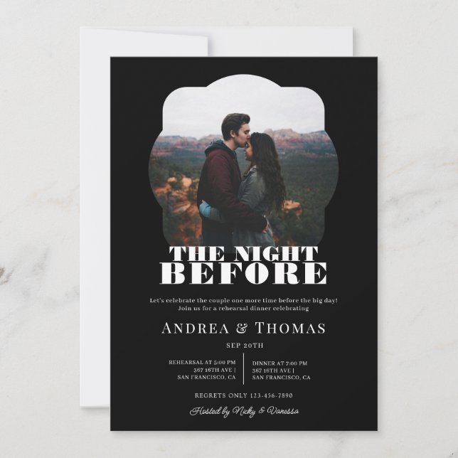 Bold Letters |  Rehearsal Dinner Invitation (Front)