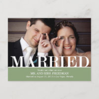 Bold Letters Wedding Announcement