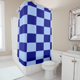 Bold Light Blue and Dark Blue Checkered Rectangles