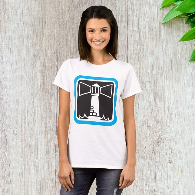 Bold Lighthouse Beacon with Ocean Waves Icon  T-Shirt (Creator Uploaded)