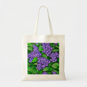 Bold Lilac Flowers Canvas Tote Bag