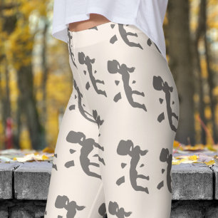 Bold Linen White Womens Rock Climbing Pattern Leggings