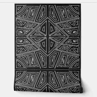 Bold Lines - Symmetrical Tile - Black And White  Wallpaper