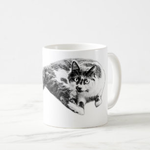 Bold Long‑Tail Cat Portrait Mug