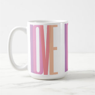 Bold Love Typography in Pastel Colours Coffee Mug