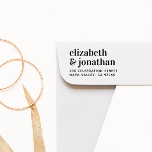 Bold Lowercase Typography Wedding Return Address Self-inking Stamp