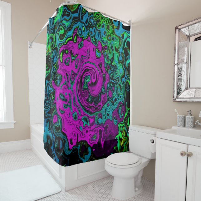 Bold Magenta Abstract Groovy Liquid Art Swirl (In Situ)
