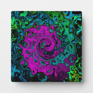 Bold, Magenta, Abstract, Groovy, Liquid Art, Swirl Plaque