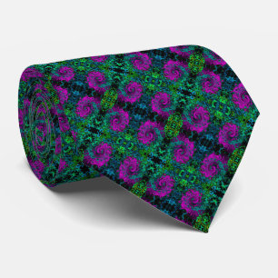 Bold Magenta Abstract Groovy Liquid Art Swirl Tie