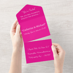 Bold Magenta All-in-One Invite   Modern Summer
