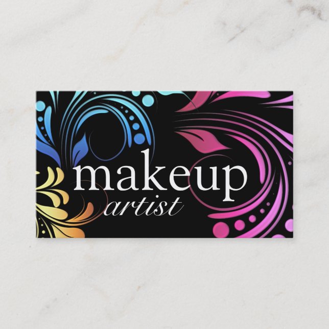 Bold Makeup Artist Business Cards (Front)