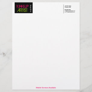 Bold Makeup Artist Business Letterhead