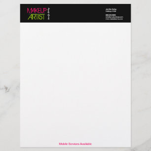 Bold Makeup Artist Business Letterhead