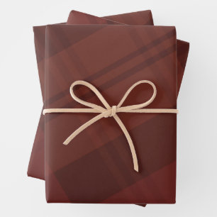 Bold maroon plaid simple holiday wrapping paper sheet