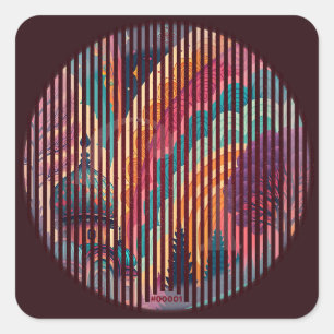 Bold Maroon Retro City Sticker #00001 – Customize