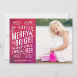 Bold Merry and Bright Geometric Photo Holiday Card<br><div class="desc">Bold Merry and Bright Holiday Photo Card by Orabella Prints.  Please replace the template image with a photo of your own prior to purchasing. :)</div>