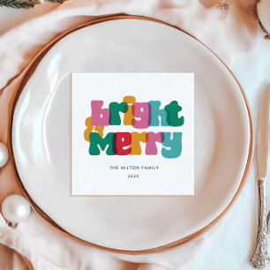 Bold Merry Bright Holiday Napkin