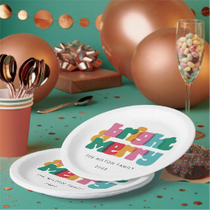 Bold Merry Bright Holiday Paper Plate