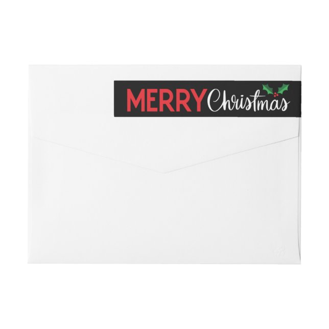 Bold Merry Christmas Wrap Around Label (Back)