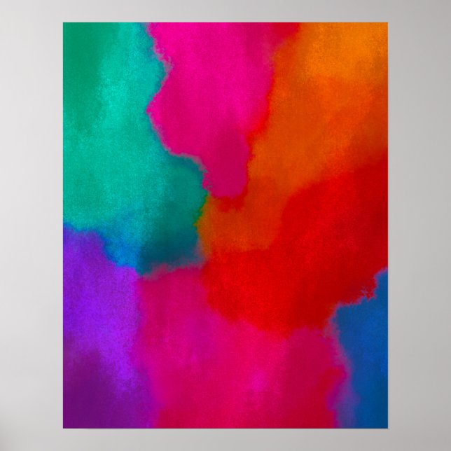 Bold Metallic Colorful Abstract Painting Poster (Front)