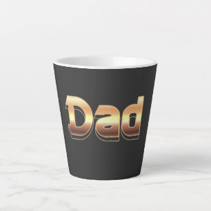 Bold Metallic Gold Dad Lettering Design Latte Mug