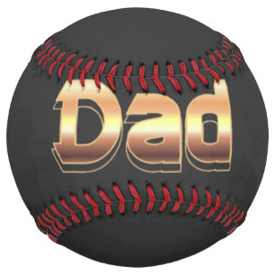 Bold Metallic Gold Dad Lettering Design Softball