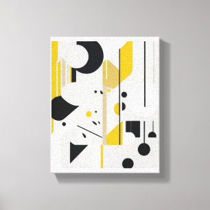 Bold Mid-Century Modern Abstract Geometric Art Canvas Print
