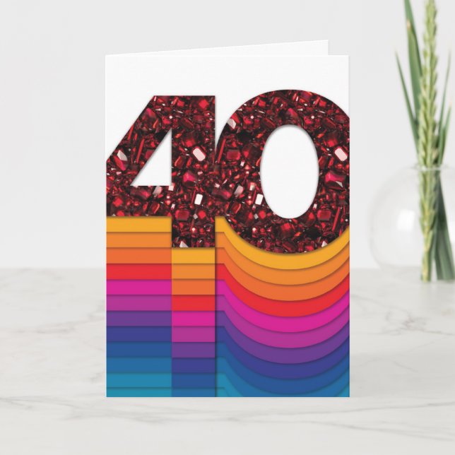 Bold Milestones 40 - Anniversary Card (Front)
