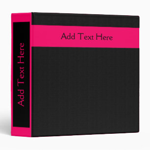 Bold Minimal Pink on Black Custom Binder