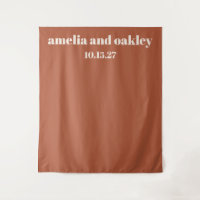 Bold Minimal Rust Fall Custom Wedding Backdrop