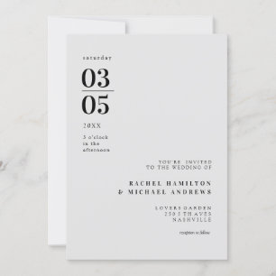 Bold Minimal Trending Wedding  Invitation