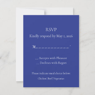 Bold Minimal Wedding Invite in Deep Blue